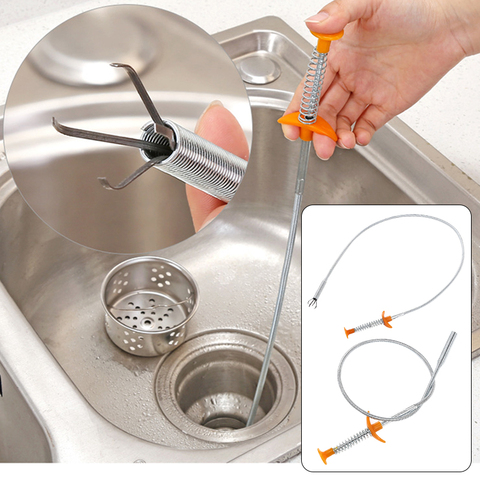 Drain Clog Water Sink Cleaner Snake Unblocker Kitchen Bath Rod Hair Remover Toilet Dredge Pipe Bathroom Kitchen Clean 60cm 85cm ► Photo 1/6