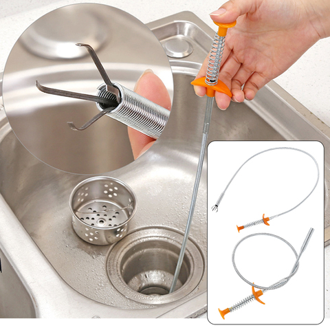 Drain Clog Water Sink Cleaner Snake Unblocker Kitchen Bath Rod Hair Remover Toilet Dredge Pipe Bathroom Kitchen Clean 60cm 85cm ► Photo 1/6