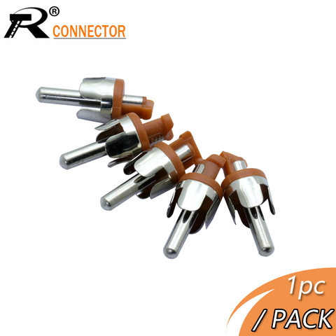 1pcs  Wire Connector brown&white color RCA Lotus Plug RCA Male Connector Panel Mount Chassis Audio Socket Solder ► Photo 1/6