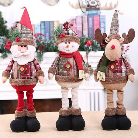 1/3PCS Christmas Dolls Tree Decor New Year Ornament Reindeer Snowman Santa Claus Standing Doll Decoration Merry Christma ► Photo 1/6
