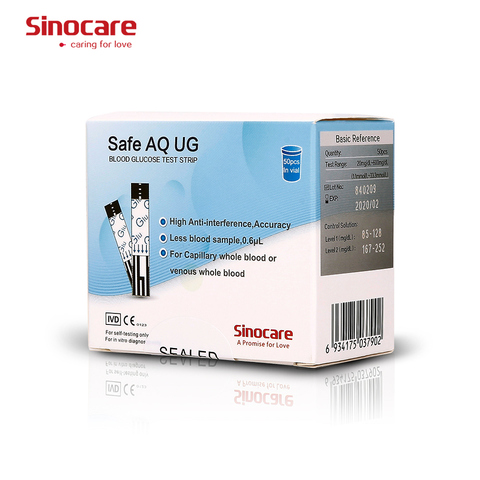[50PCS/100PCS] Sinocare Blood Glucose Test Strips for Safe AQ UG only Medical Device ► Photo 1/2