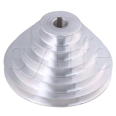 19mm Bore 54mm-150mm Outter Dia Aluminum 5 Slot A Type V-Shaped Pagoda Pulley 5 Step Pulley Belt 12.7mm Belt Width ► Photo 1/4