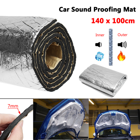 15 sqft Car Sound Deadener Mat Noise Bonnet Insulation Deadening Hood Engine Firewall Keep warm Aluminum Foam Sticker ► Photo 1/6