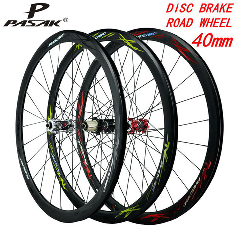 700C disc brake bicycles wheel road bike wheeles alloy 40mm Clincher 6-bolt lock hub 9mmQR100/135 Aluminum RIM draw the spokes ► Photo 1/6