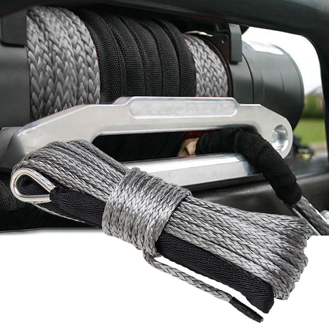 15M 10000LBS Synthetic Winch Rope Line Recovery Cable for ATV SUV Truck Boat Winch Gray Towing Rope ► Photo 1/6