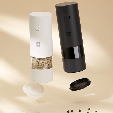 Huohou Electric Automatic Mill Pepper and Salt Grinder LED Light 5 Modes Peper Spice Grain Porcelain Grinding Core Mill Kitchen ► Photo 1/6