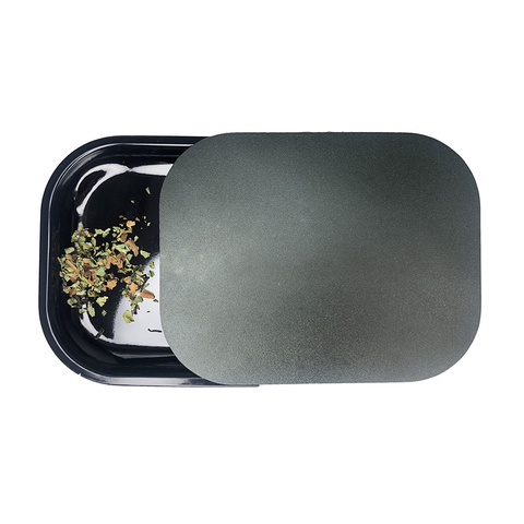 18x14cm Rolling Tray Magnetic Lid Set Tobacco Herb Grinder Smoke Accessories Tin Metal Black Manual Cigarette Paper Roller Plate ► Photo 1/6