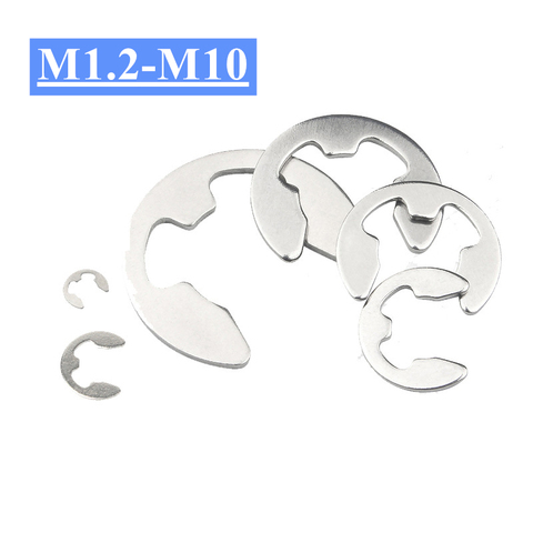 20PCS 304 Stainless Steel Stainless Steel E Clip washer Assortment Kit Circlip retaining ring for shaft fastener M1.2~M10 ► Photo 1/6