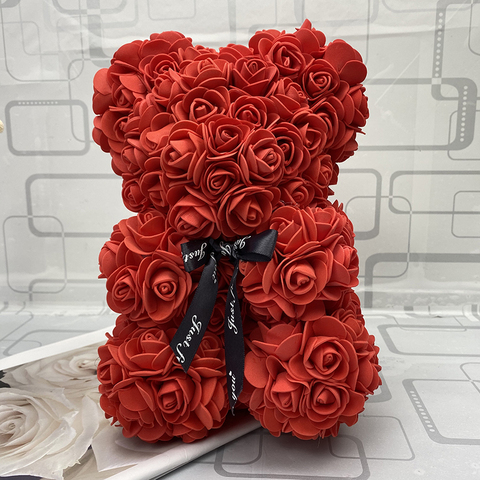 25 cm high roses bear Valentine's Day teddy bears 14 colors Holiday High-grade DIY gifts Christmas gift wedding decoration ► Photo 1/6