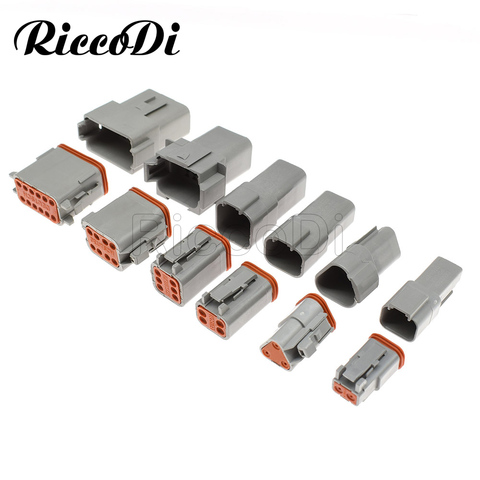 1-10Kits Deutsch DT Series 2/3/4/6/8/12 Pins Waterproof Electrical Wire Connector for Car Motor Truck With Pins 22-16AWG ► Photo 1/6