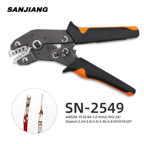 SN-2549 Crimping pliers for AWG28-18 (0.08-1.0 mm²) XH2.54/Dupont 2.54/2.8/3.0/3.96/4.8/KF2510/JST Terminal Crimper hand Tools ► Photo 1/6