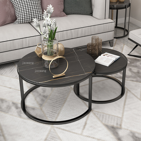 Luxury Coffee Tables Italian Living Room Furniture Sofa Small Coffee Table Wrought Iron Coffee Table Combination Small Table ► Photo 1/6