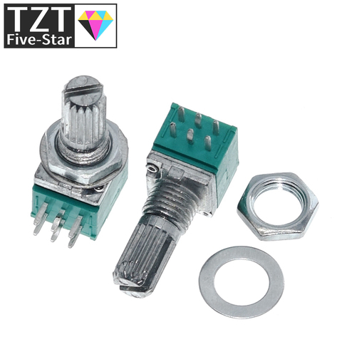 1PCS 6pins RK097N B5K B10K B20K B50K B100K B500K Audio Amplifier Sealed Potentiometer 15mm Shaft ► Photo 1/6