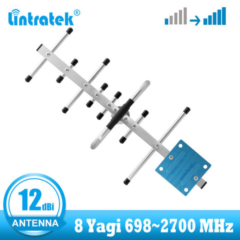 lintratek 12dBi 698~2700 mhz Yagi outdoor antenna for GSM 2g 3g 4g signal booster high gain antenna LTE wcdma repeater can use ► Photo 1/3