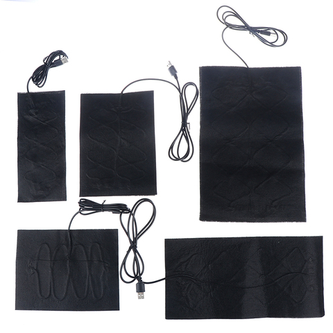 1/4PCS Black Heated Pad 5V Carbon Fiber Heating Pad Hand Warmer USB Heating Film Electric Winter Infrared Fever Heat Mat ► Photo 1/6