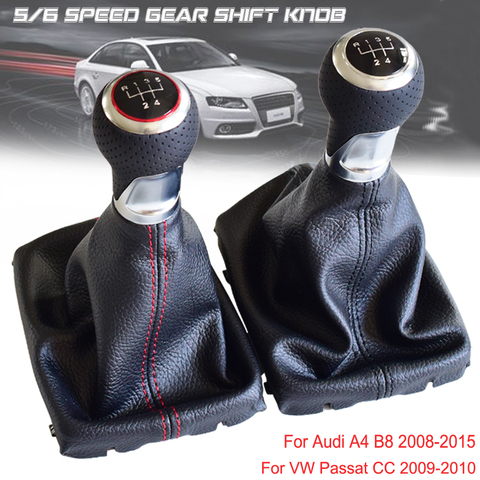 Fit For Audi A4 B8 2008-2015 For VW Passat CC 2009-2010 Manual 5 6 Speed GearShift Stick Knob Lever Shifter With Gaiter Boot ► Photo 1/6