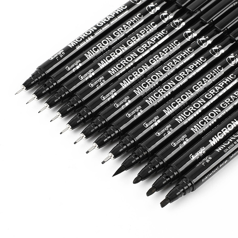 12pcs Black Felt Tip Pens Drawing Pens Art Pens Fineliner Pens