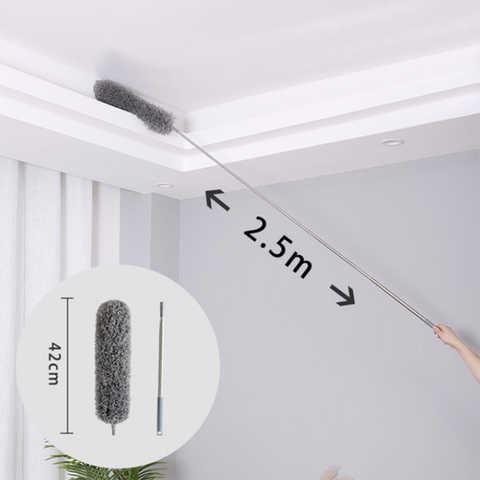 2.5m Telescopic Dust Removal Flexible Home Roof Spider Web Ceiling Desk Bed Duster Cleaner w/ Long Extension Pole ► Photo 1/6