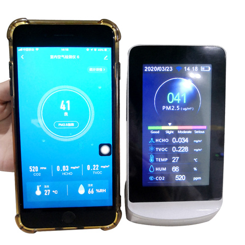Air Quality Monitor meter sensor wifi data transmission function to TUYA APP real time detector PM2.5 Formaldehyde CO2 gas ► Photo 1/6