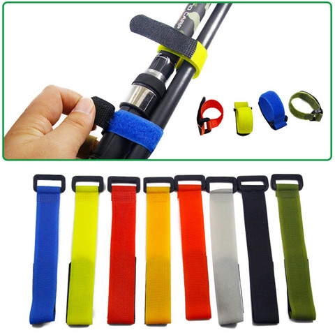 Cheap 10Pcs Reusable Fishing Rod Tie Holder Strap Suspenders