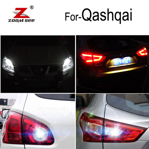 White canbus LED Reverse backup bulb + License plate + Parking lamp for Nissan Qashqai J10 J11 Exterior light kit (2007-2022) ► Photo 1/6