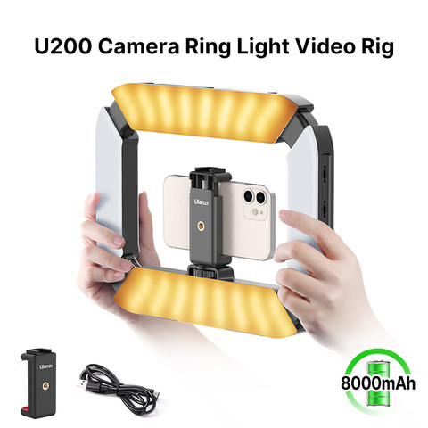 Ulanzi U-200 Smartphone Video Rig LED Ring Light with Cold Shoe Expand Mic Tripod for smartphone Gopro Camera Youtube Live Lamp ► Photo 1/6