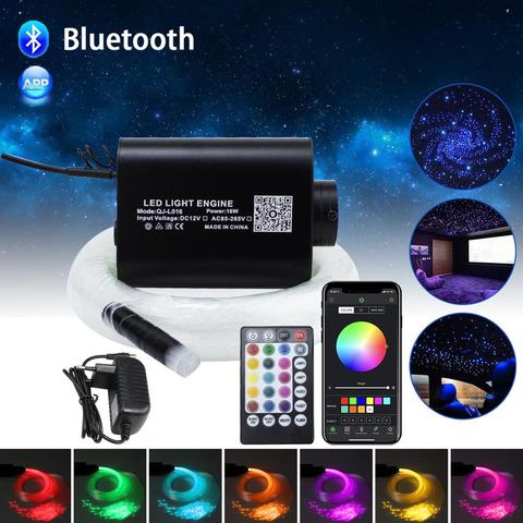 New 16W RGBW LED Fiber Optic Star sky Ceiling Kit Light 200pcs/300pcs/400pcs *0.75MM*2M with Smartphone APP Bluetooth Controller ► Photo 1/6