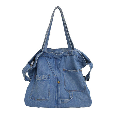 Denim Slouch Bag for Women Casual Jean Faric Boho Bag Lady Korean Style Fashion Handbag Female Soft Leisure Top-handle Bag ► Photo 1/6