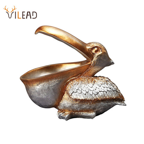 VILEAD 22cm Resin Pelican Figurines Key Holder Entrance Feng Shui Home Accessories Storage Animal Ornament New Year Gift Craft ► Photo 1/6
