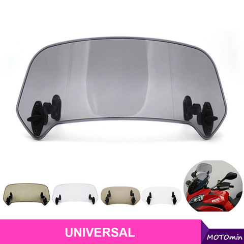 Universal Motorcycle Risen Adjustable Wind Screen Extension Windshield Spoiler Air Deflector For BMW KAWASAKI YAMAHA HONDA SUZUK ► Photo 1/6