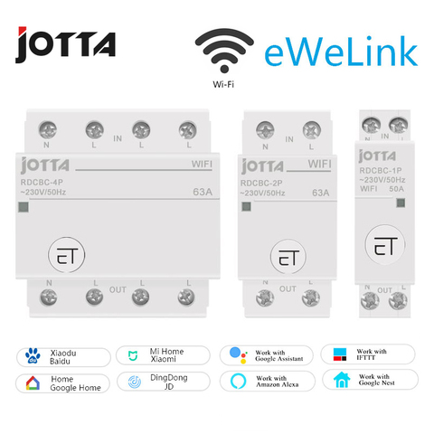 Jotta WiFi Circuit Breaker Remote Control by eWeLink Voice Control With Amazon Alexa and Google Home  RDCBC 1P 2P 4P ► Photo 1/1