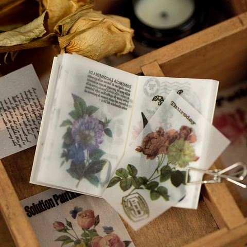 Creative Vintage Leaves Writing Note Plants Flowers Memo Pads Transparent Sulphuric Acid Paper Loose Leaf Paper Notes ► Photo 1/6