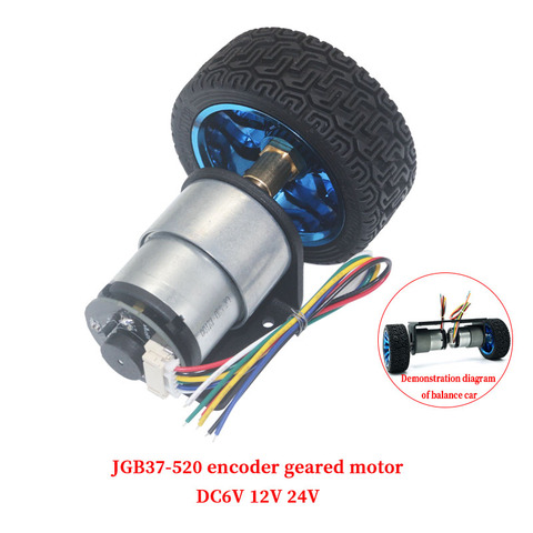 JGB37-520 encoder motor Smart car motor DC 6V 12V 24V small motor car kit speed motor ► Photo 1/5