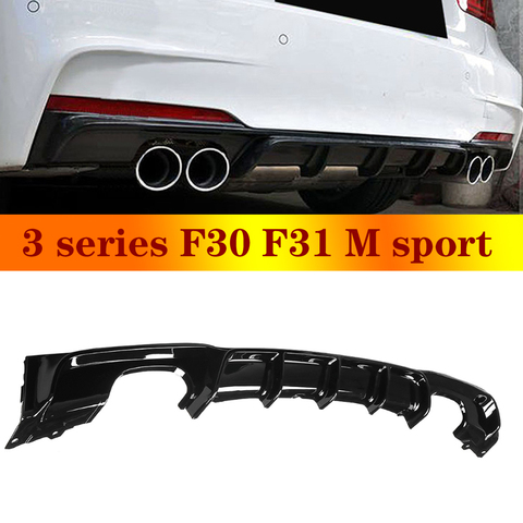 F30 F31 MP Diffuser Bumper For 3 series 320i 328i M sport ABS Gloss Matte Black Rear Bumpers Spoiler ► Photo 1/5