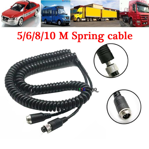 4 Pin Car Vehicle Truck Bus Video Rear View Camera Extension Cord Spring Cable 5/6/8/10 M for Universal Aviation cable ► Photo 1/4
