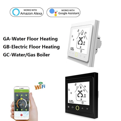 AC95~240V WiFi Temperature Controller Electric Floor Heating Water/Gas Boiler Thermostat Works with Google Home Alexa ► Photo 1/6