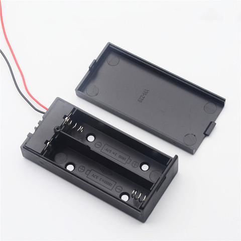 DIY Battery Case 18650 Storage Box Lead Pin Dust Cover Plastic Removable Container with Switch Control Wire 2 AA Battery Holder ► Photo 1/6