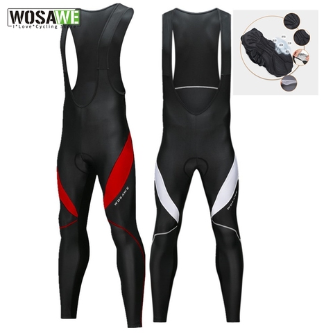 WOSAWE Cycling Bib Pants MTB Reflective Men Women With 3D Gel Pad Bicycle Bike Downhill Trousers Windproof Long Tights Pants ► Photo 1/6