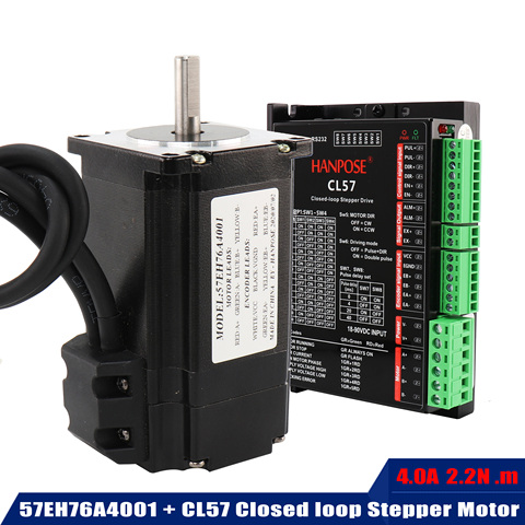 57EH76A4001+CL57 sets Hybrid Step-servo Driver CNC  Nema23 Closed Loop 4.0A 2.2N.m Servo motor Stepper Motor 76mm ► Photo 1/6