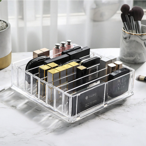 Clear Acrylic Makeup Organizer Makeup Powder Box Desktop Eyeshadow Storage Box Lipstick Brush Holder Jewelry Cosmetic Box ► Photo 1/6