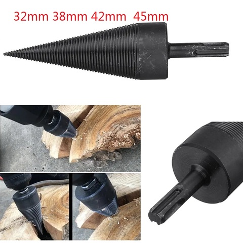 JUSTINLAU 32/38/42/45mm Kindling Firewood Splitter Drill Bit Firewood Split Drill Bit SDS Plus Shank for Hammer Drill ► Photo 1/6