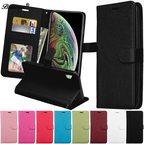 Leather Wallet Case For iPhone 11 Pro 10 6 6S 7 8 Plus X XS Max XR 5 5s SE 2022 4 4s Phone Cover Magnet Card Holder Flip Coque ► Photo 1/6