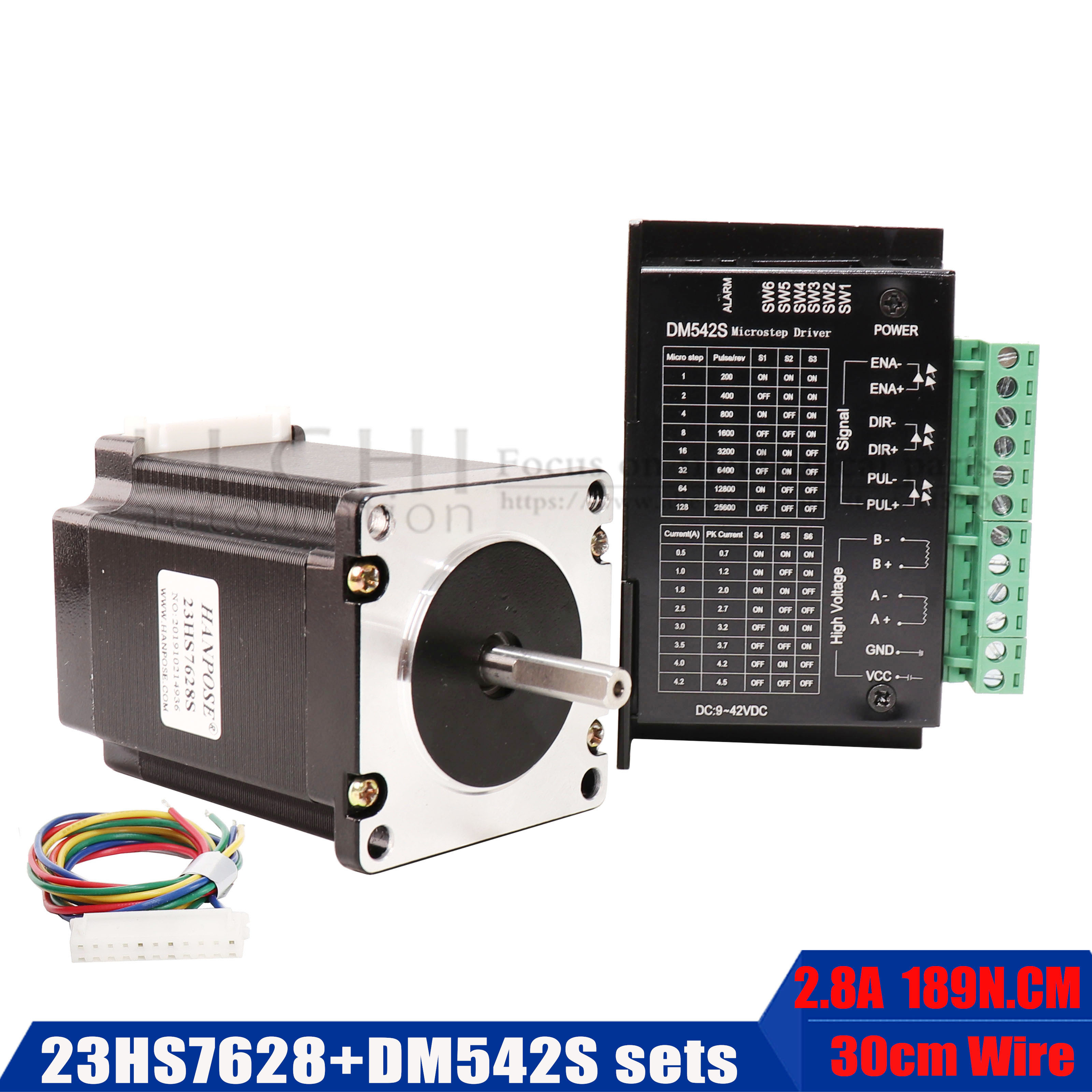 Nema 23 Stepper Motor 23HS7628 2.8A 189N.cm motor driver DM542S with 57  motor for 3D printer accessories