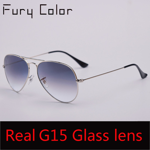 High Quality G15 Glass Lens women men Sunglasses uv400 aviation brand classic mirror male oculos vintage man sun Glasses 3025 ► Photo 1/6