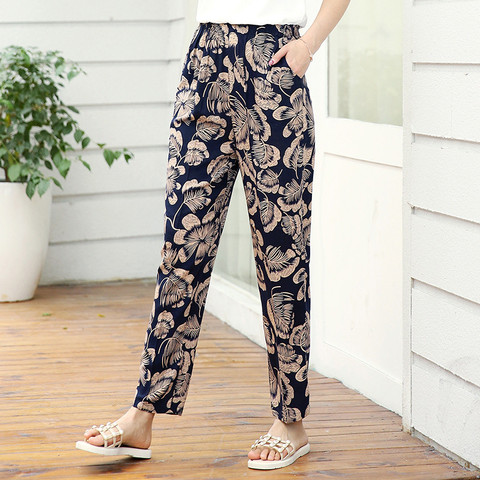 2021 Women Pants Fashion Linen Cotton Solid Elastic Waist Trousers Female  Plus Size Ankle-length Trousers Summer Casual Pants - AliExpress