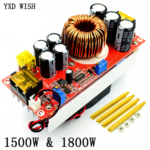 1500W/1800W DC DC Voltage Converter CV Boost Converter Step Up Adjustable Module Power Supply DC 10V -60V to 12V-90V Regulator ► Photo 1/1