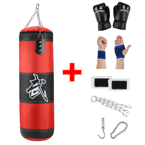 Empty Boxing Sandbag Home Fitness Hook Hanging Kick Punching Bag Boxing Training Fight Karate Punch Muay Thai Sand Bag ► Photo 1/6