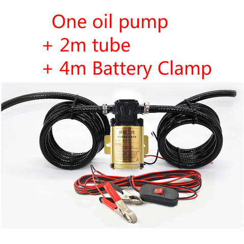 12V 24V electric  gasoline  diesel Water oil pump 2m tube 4m power cord high-power universal self-priming pump ► Photo 1/4