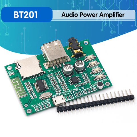 BT201 Dual Mode 5.0 Bluetooth Lossless Audio Power Amplifier Board Module Tf Card U Disk Ble Spp Serial Port Transparent Trans ► Photo 1/6