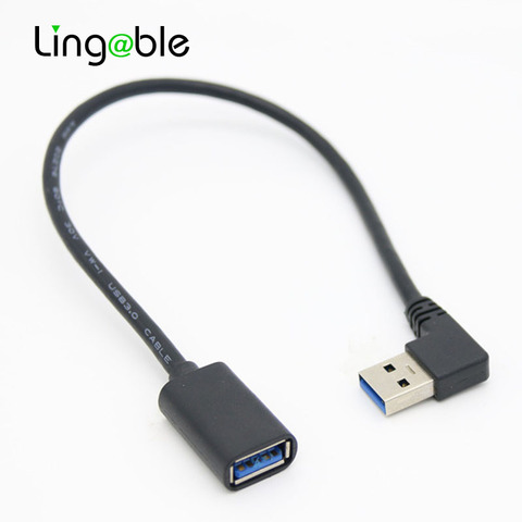 Lingable USB Extension Cable 2.0 3.0 Male to Female Angled 90 Degree Extender USB Data Sync Cables Cabo ► Photo 1/6